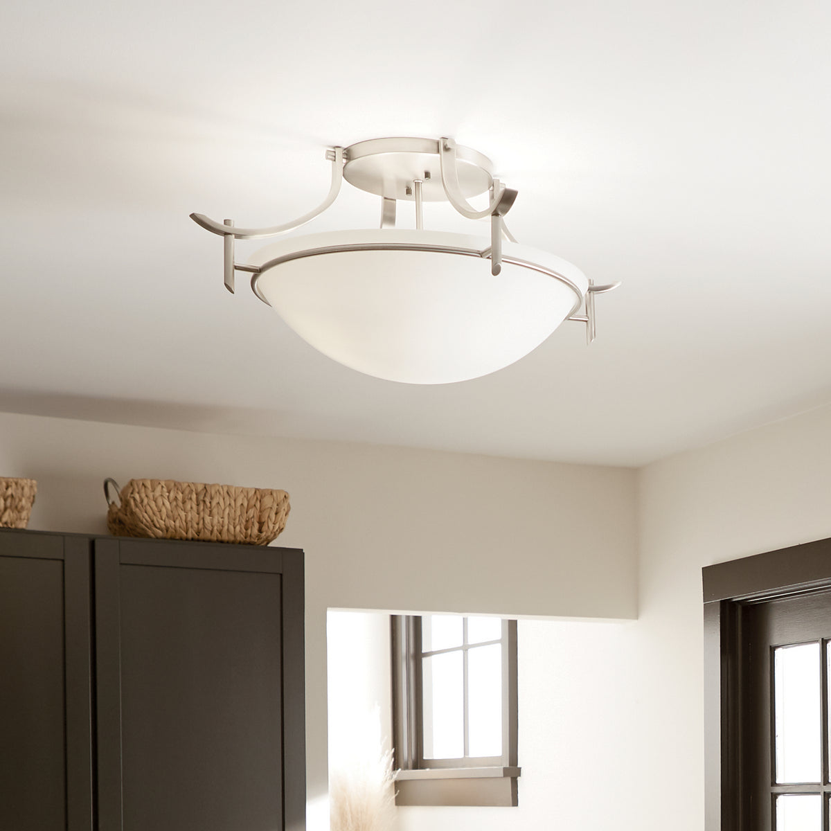 KICHLER 3606AP Olympia 3 Light Semi Flush Antique Pewter
