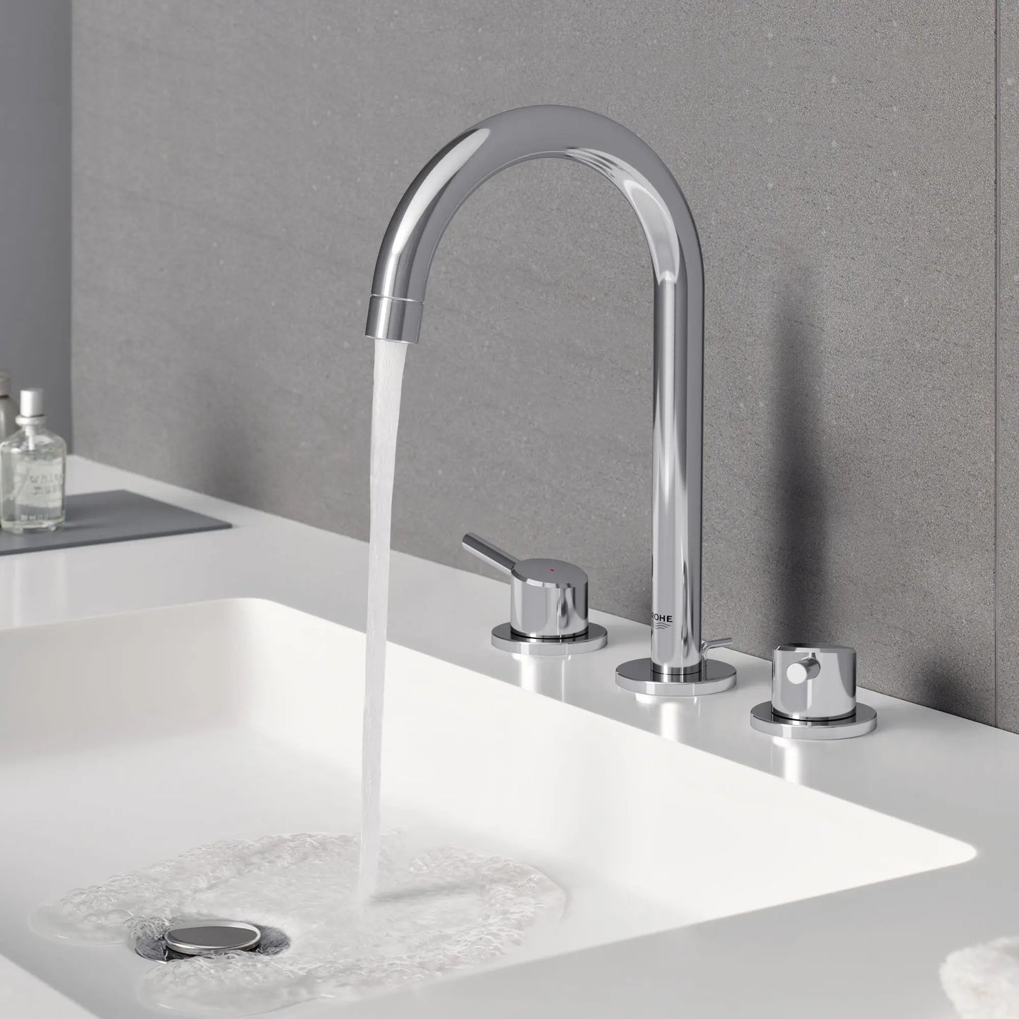 GROHE 2021700A Concetto 8-inch Widespread 2-Handle L-Size Bathroom Faucet, 1.2 GPM - Chrome