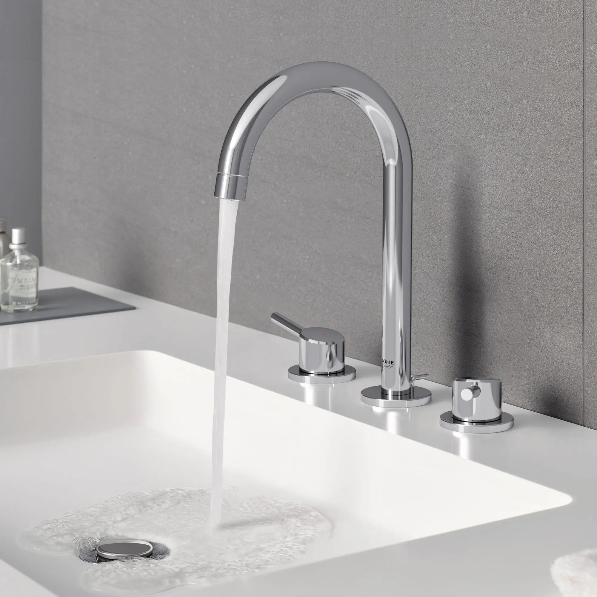 GROHE 2021700A Concetto 8-inch Widespread 2-Handle L-Size Bathroom Faucet, 1.2 GPM - Chrome