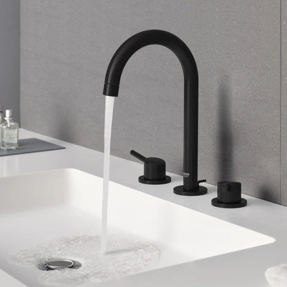 GROHE 20217243A Concetto 8-inch Widespread 2-Handle L-Size Bathroom Faucet, 1.2 GPM - Matte Black