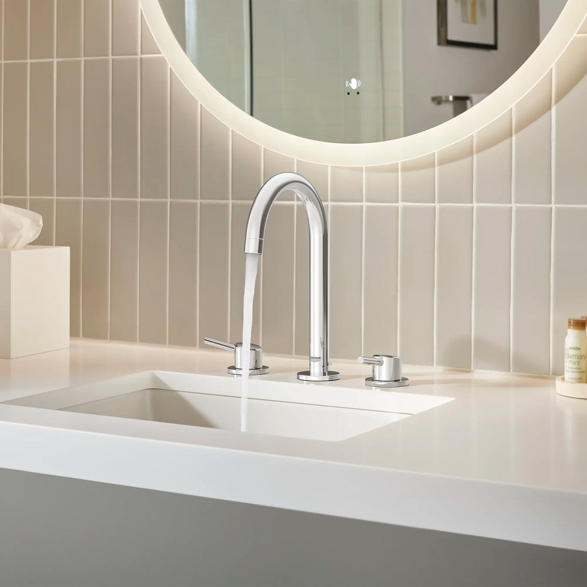 GROHE 2021700A Concetto 8-inch Widespread 2-Handle L-Size Bathroom Faucet, 1.2 GPM - Chrome