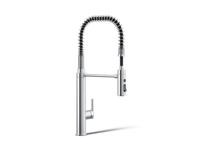 KOHLER K-24982-CP Purist Semi-professional kitchen sink faucet with three-function sprayhead - Polished Chrome