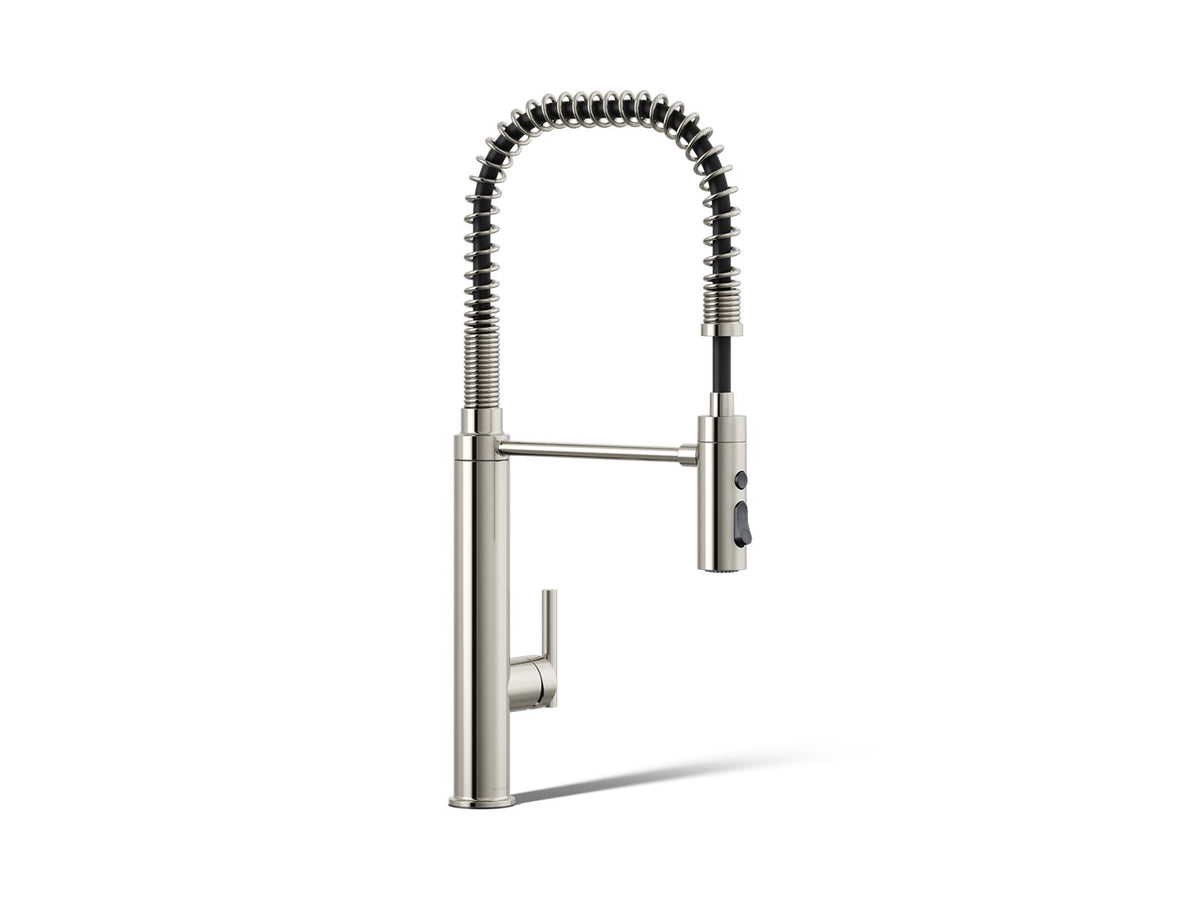 KOHLER K-24982-SN Purist Semi-Professional Kitchen Sink Faucet With Three-Function Sprayhead - Vibrant Polished Nickel