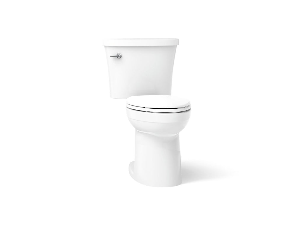 KOHLER K-25077-0 Kingston Two-Piece Elongated Toilet, 1.28 Gpf - White