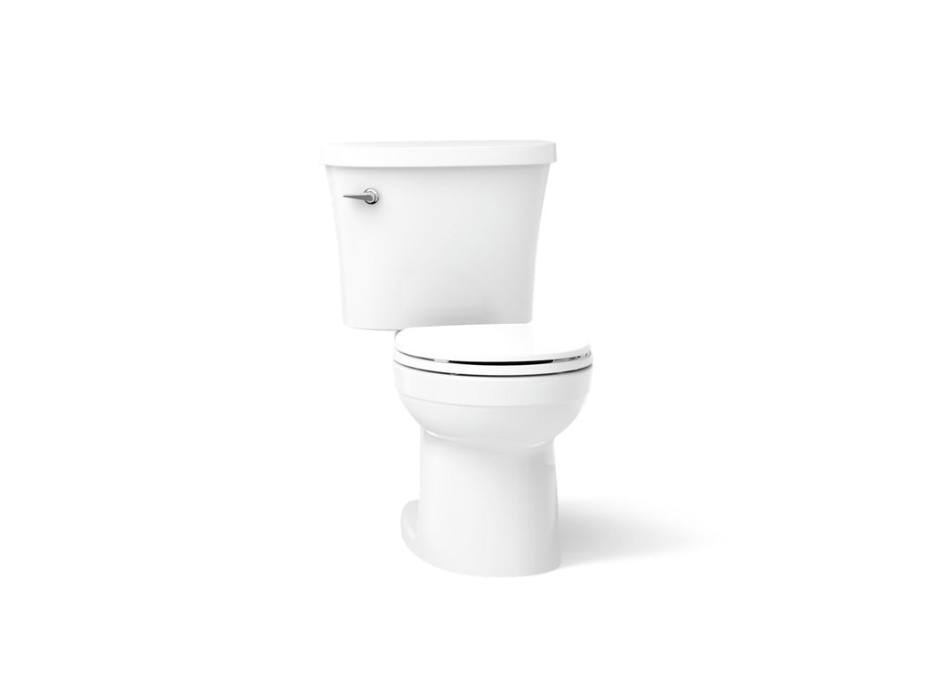 KOHLER K-25097-0 Kingston Two-Piece Round-Front Toilet, 1.28 Gpf - White
