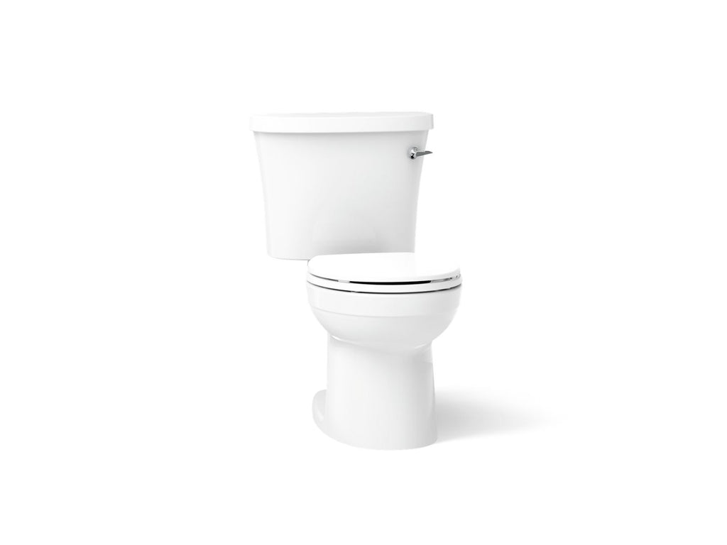 KOHLER K-25097-RA-0 Kingston Two-Piece Round-Front Toilet, 1.28 Gpf - White
