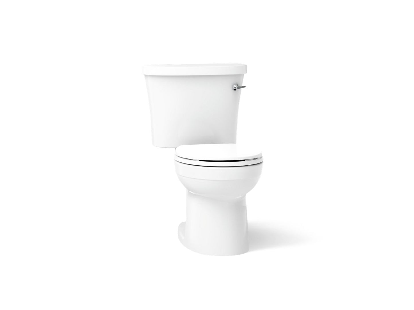 KOHLER K-25097-SSTR-0 Kingston Two-piece round-front toilet, 1.28 gpf - White