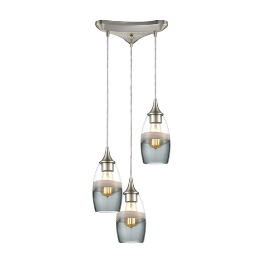 ELK SHOWROOM 25098/3 Sutter Creek 12'' Wide 3-Light Pendant - Satin Nickel