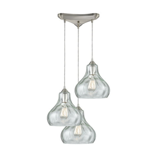 ELK SHOWROOM 25100/3 Belmont 12'' Wide 3-Light Multi Pendant - Satin Nickel