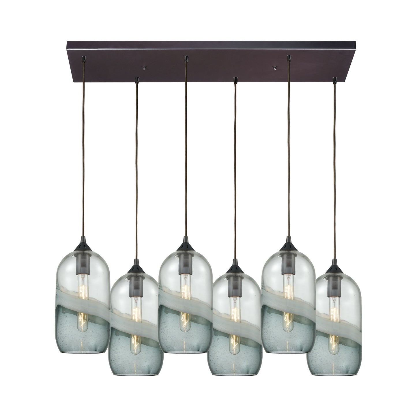 ELK SHOWROOM 25102/6RC Sutter Creek 32'' Wide 6-Light Pendant - Oil Rubbed Bronze