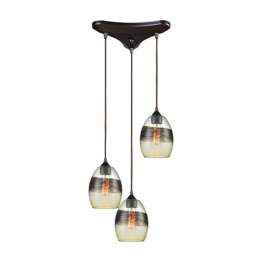 ELK SHOWROOM 25122/3 Whisp 12'' Wide 3-Light Multi Pendant - Oil Rubbed Bronze