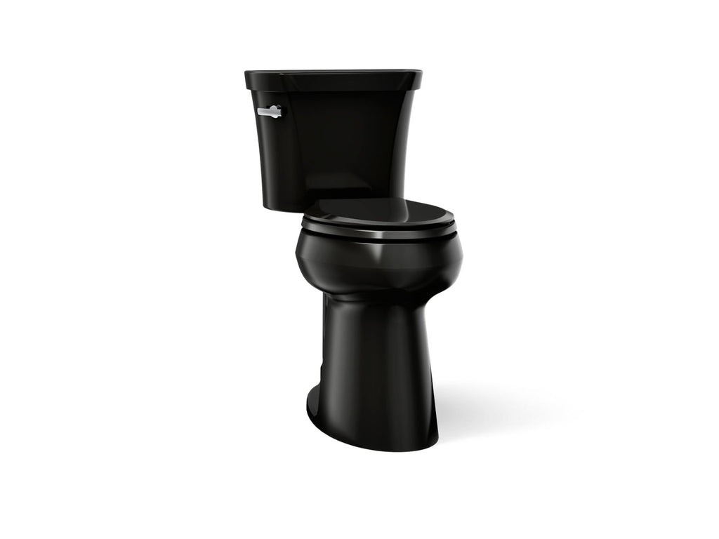 KOHLER K-25224-7 Highline Tall Two-Piece Elongated Toilet, 1.28 Gpf - Black Black
