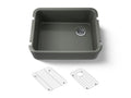 KOHLER K-25766-58 Ironridge 28" Undermount Single-Bowl Farmhouse Kitchen Sink - Thunder Grey