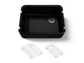 KOHLER K-25766-7 Ironridge 28" Undermount Single-Bowl Farmhouse Kitchen Sink - Black Black