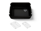 KOHLER K-25766-7 Ironridge 28" Undermount Single-Bowl Farmhouse Kitchen Sink - Black Black