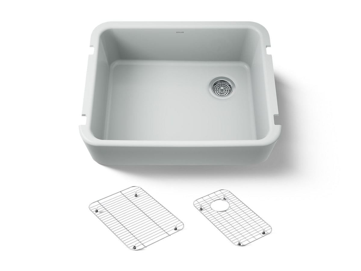KOHLER K-25766-95 Ironridge 28" Undermount Single-Bowl Farmhouse Kitchen Sink - Ice Grey
