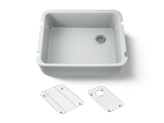 KOHLER K-25766-95 Ironridge 28" undermount single-bowl farmhouse kitchen sink - Ice Grey