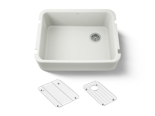 KOHLER K-25766-NY Ironridge 28" undermount single-bowl farmhouse kitchen sink - Dune