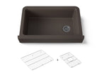 KOHLER K-25784-CM2 Cairn Undermount Single-Bowl Farmhouse Kitchen Sink - Matte Brown