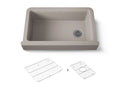 KOHLER K-25784-CM3 Cairn Undermount Single-Bowl Farmhouse Kitchen Sink - Matte Taupe