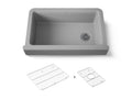 KOHLER K-25784-CM4 Cairn Undermount Single-Bowl Farmhouse Kitchen Sink - Matte Grey
