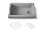 KOHLER K-25784-CM4 Cairn Undermount Single-Bowl Farmhouse Kitchen Sink - Matte Grey