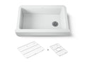 KOHLER K-25784-CM6 Cairn Undermount Single-Bowl Farmhouse Kitchen Sink - Matte White