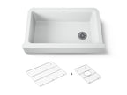 KOHLER K-25784-CM6 Cairn Undermount Single-Bowl Farmhouse Kitchen Sink - Matte White