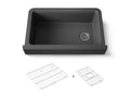 KOHLER K-25784-CM7 Cairn Undermount Single-Bowl Farmhouse Kitchen Sink - Matte Graphite