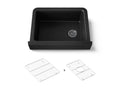 KOHLER K-25785-CM1 Cairn 29-3/4" Undermount Single-Bowl Farmhouse Kitchen Sink With Short Apron - Matte Black
