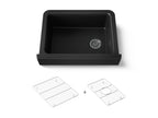 KOHLER K-25785-CM1 Cairn 29-3/4" Undermount Single-Bowl Farmhouse Kitchen Sink With Short Apron - Matte Black