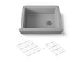 KOHLER K-25785-CM4 Cairn 29-3/4" Undermount Single-Bowl Farmhouse Kitchen Sink With Short Apron - Matte Grey