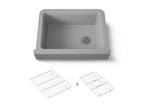 KOHLER K-25785-CM4 Cairn 29-3/4" Undermount Single-Bowl Farmhouse Kitchen Sink With Short Apron - Matte Grey