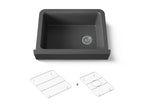 KOHLER K-25785-CM7 Cairn 29-3/4" Undermount Single-Bowl Farmhouse Kitchen Sink With Short Apron - Matte Graphite
