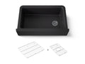 KOHLER K-25786-CM1 Cairn 34" Undermount Single-Bowl Farmhouse Kitchen Sink - Matte Black