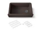KOHLER K-25786-CM2 Cairn 34" Undermount Single-Bowl Farmhouse Kitchen Sink - Matte Brown