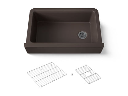 KOHLER K-25786-CM2 Cairn 34" undermount single-bowl farmhouse kitchen sink - Matte Brown