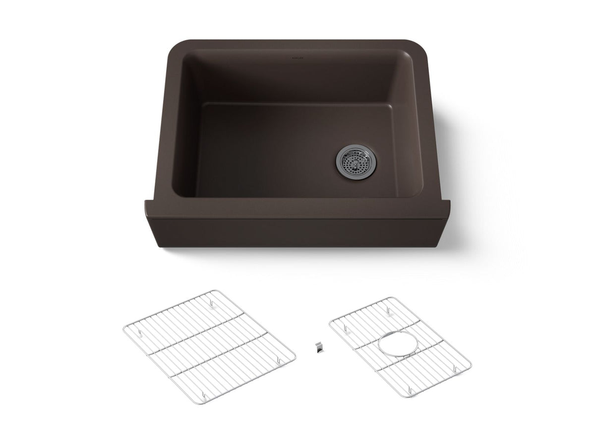 KOHLER K-25787-CM2 Cairn 29-11/16" Undermount Single-Bowl Farmhouse Kitchen Sink - Matte Brown