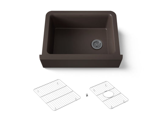 KOHLER K-25787-CM2 Cairn 29-11/16" undermount single-bowl farmhouse kitchen sink - Matte Brown