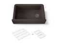 KOHLER K-25788-CM2 Cairn 34" Undermount Single-Bowl Farmhouse Kitchen Sink With Fluted Design - Matte Brown