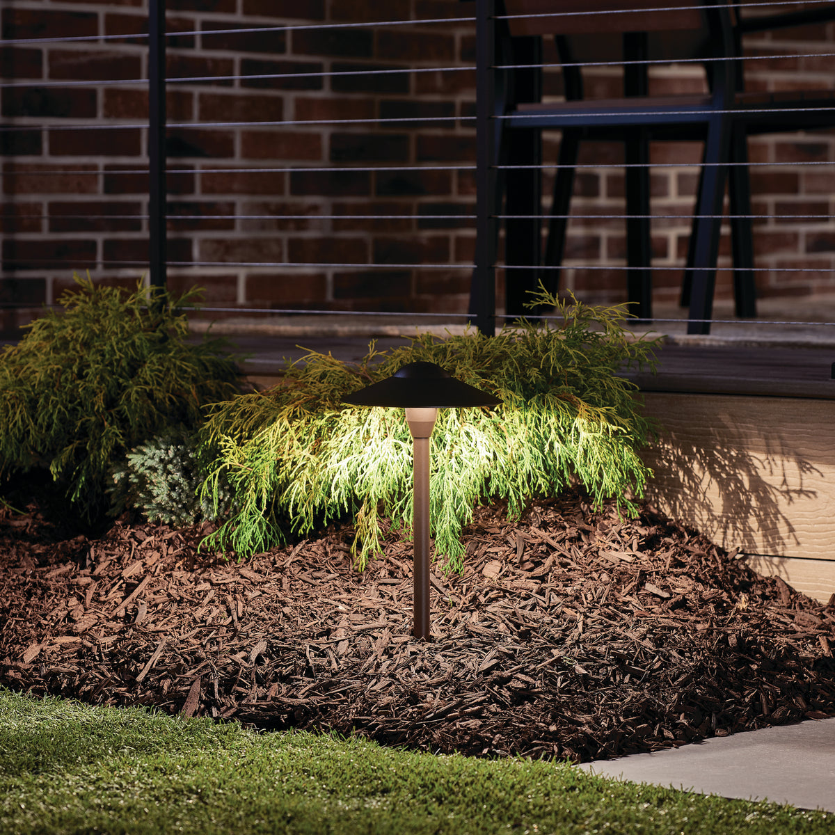 KICHLER 15410AZT 8" Dome Short Stem 12V Path Light Textured Architectural Bronze
