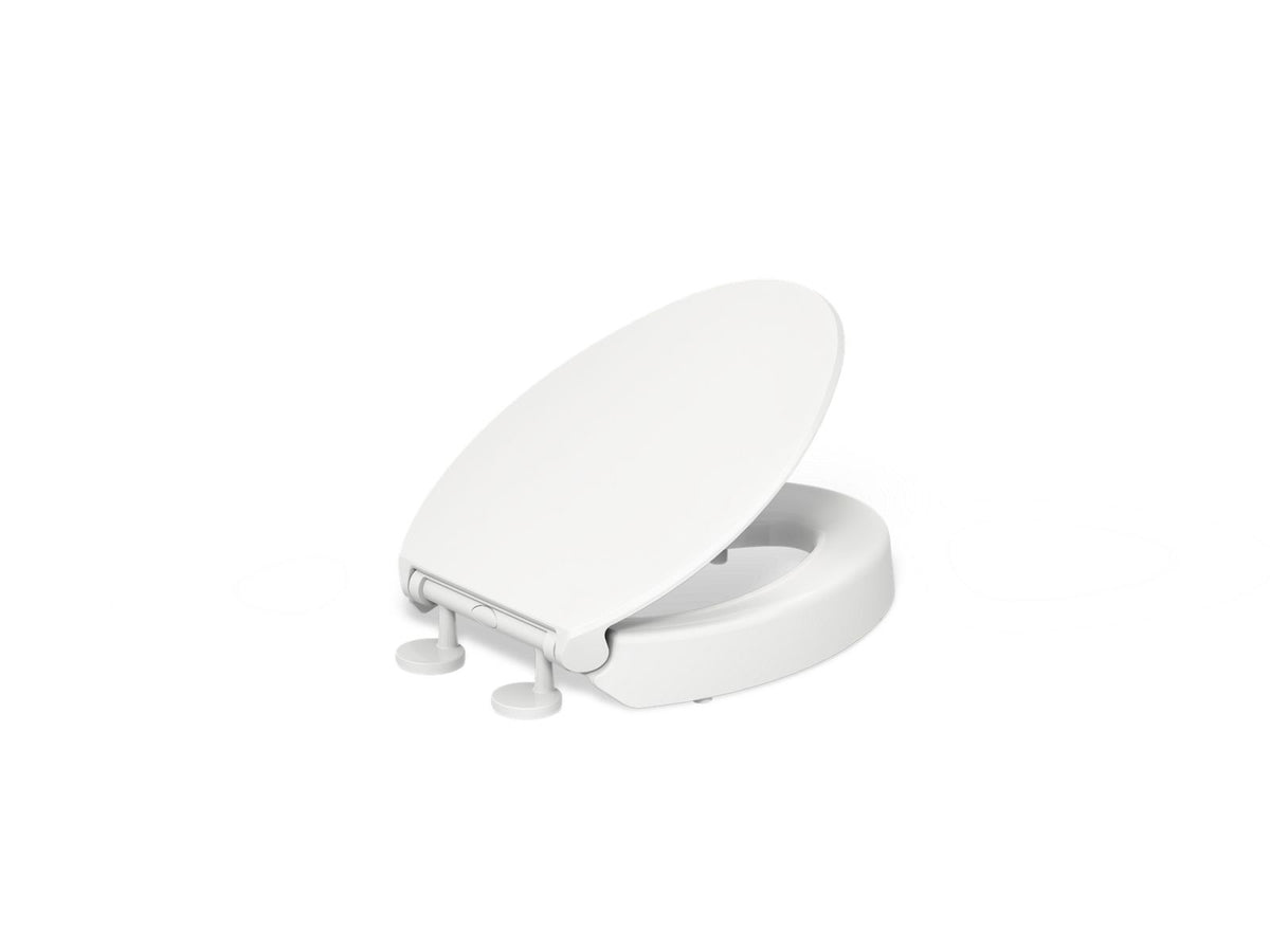 KOHLER K-25875-0 Hyten Elevated Quiet-Close Elongated Toilet Seat - White