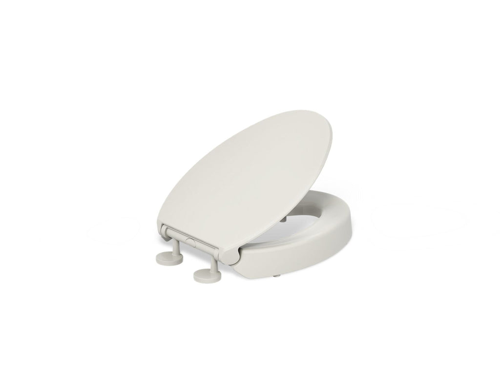KOHLER K-25875-47 Hyten Elevated Quiet-Close Elongated Toilet Seat - Almond