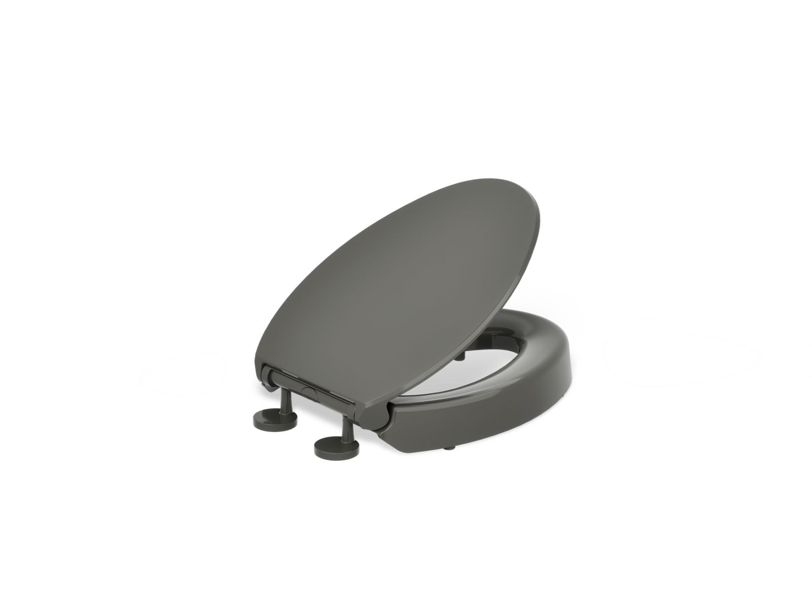 KOHLER K-25875-58 Hyten Elevated Quiet-Close Elongated Toilet Seat - Thunder Grey