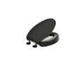 KOHLER K-25875-7 Hyten Elevated Quiet-Close Elongated Toilet Seat - Black Black
