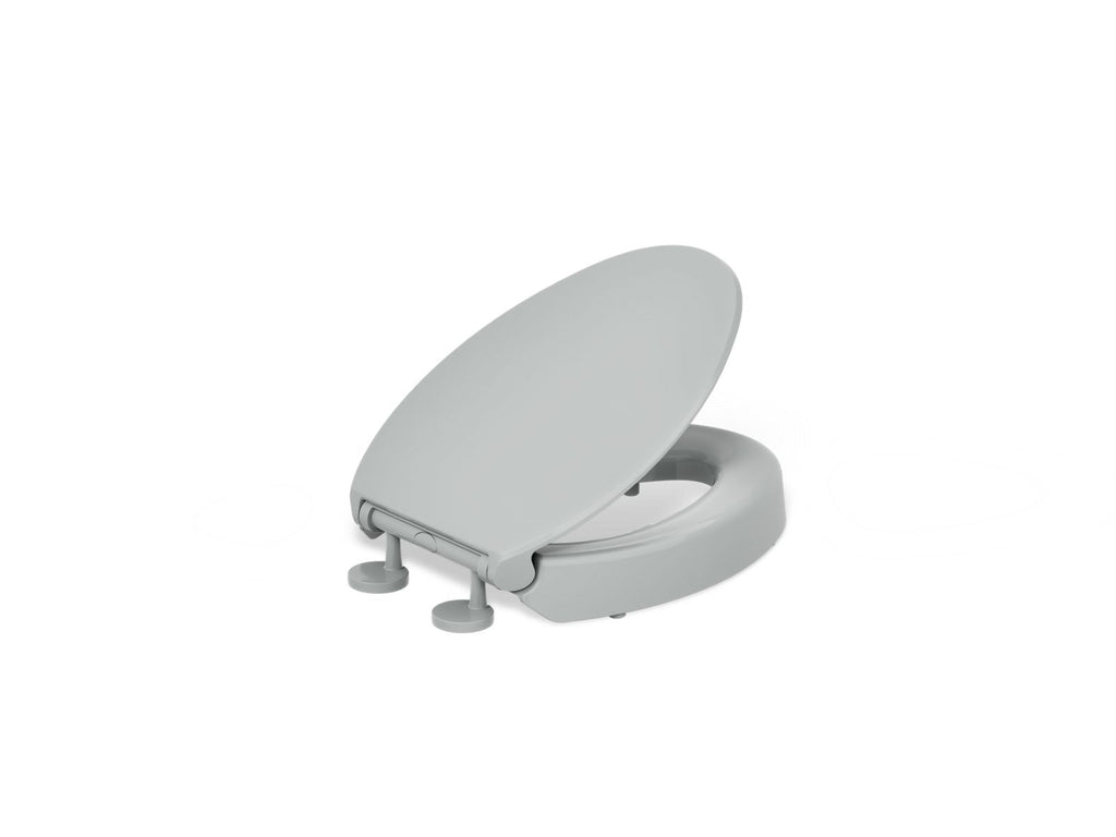 KOHLER K-25875-95 Hyten Elevated Quiet-Close Elongated Toilet Seat - Ice Grey