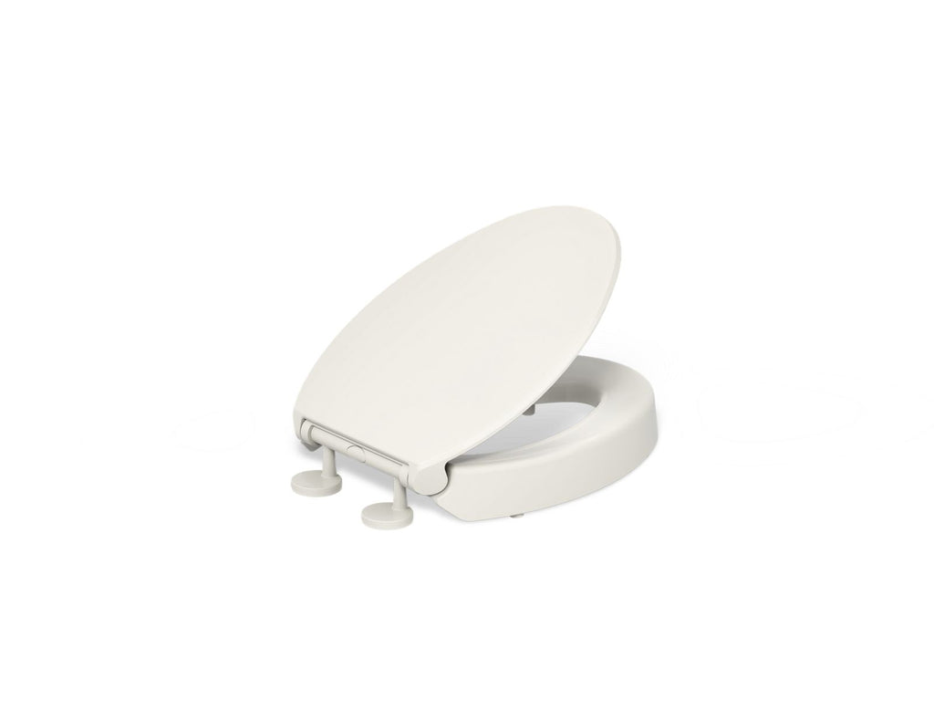 KOHLER K-25875-96 Hyten Elevated Quiet-Close Elongated Toilet Seat - Biscuit