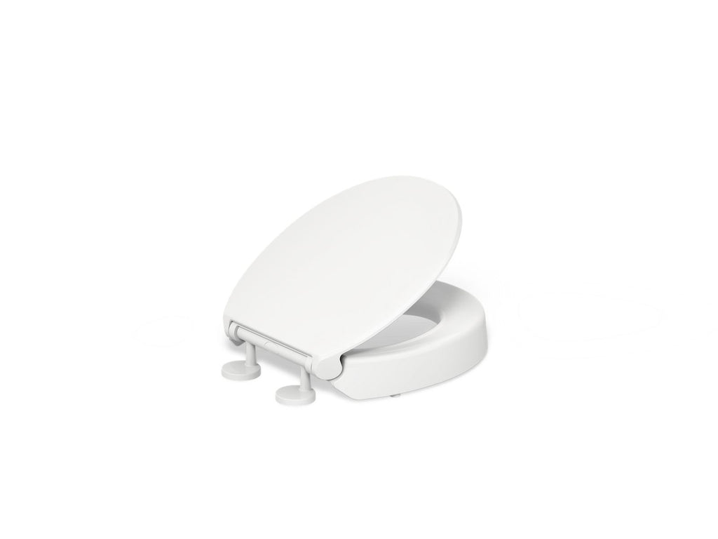 KOHLER K-25876-0 Hyten Elevated Quiet-Close Round-Front Toilet Seat - White