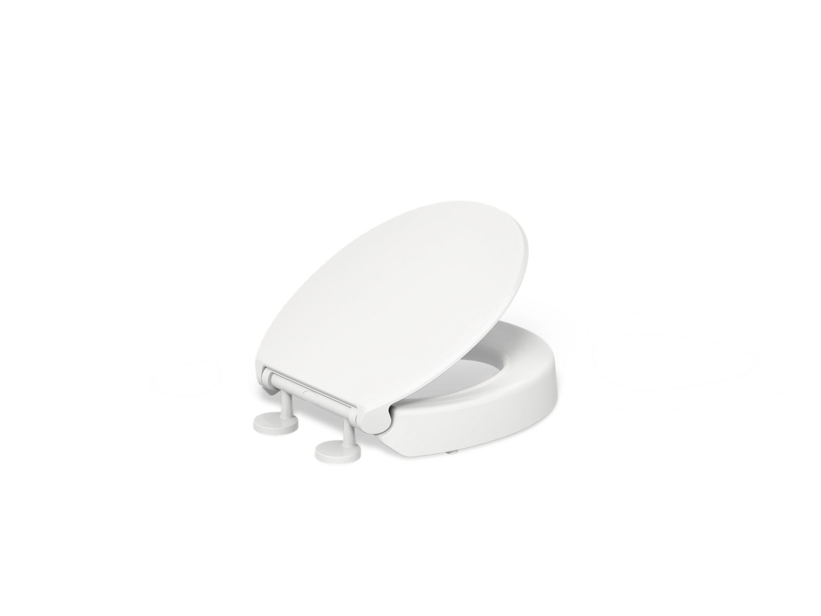 KOHLER K-25876-0 Hyten Elevated Quiet-Close round-front toilet seat - White