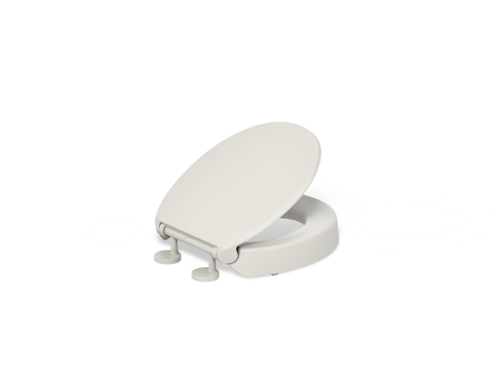 KOHLER K-25876-47 Hyten Elevated Quiet-Close Round-Front Toilet Seat - Almond